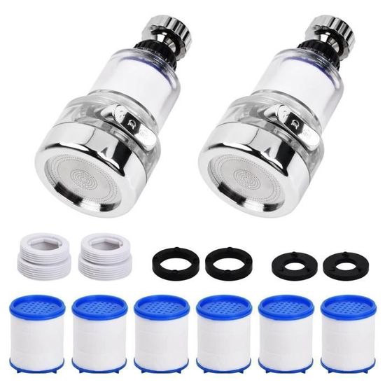 Lot De 6 Aérateurs De Robinet De 2,2 GPM - Pièces De Rechange Standard Avec Coque En Laiton - Filetage Mâle De 38,1 Cm - Filtre De Robinet Avec Joint Pour Cuisine