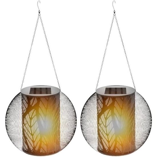 Lanternes Solaires D'extérieur IP44 - Lot De 2 - Étanches, Sur Pied - Pour Jardin, Terrasse, Camping
