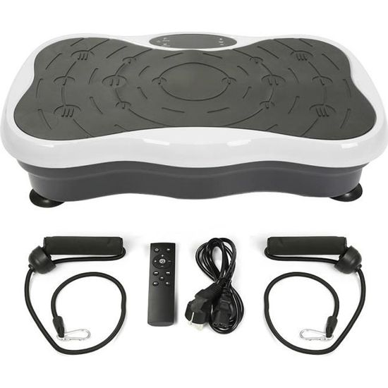 MISS Pro Fitness Plateforme Vibrante Papillon 10 Programme Vibration Avec haut-parleur USB Blanc/Noir