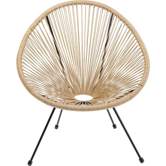 Fauteuil De Jardin Design Acapulco Mono Vert - Structure Acier, Coque Polyéthylène - Pour Terrasse, Jardin, Intérieur - 3