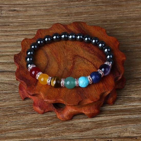 ZWXDMY 7 Bracciale Chakra Hamsa Mano Reiki Guarigione Ansia - Foto 4