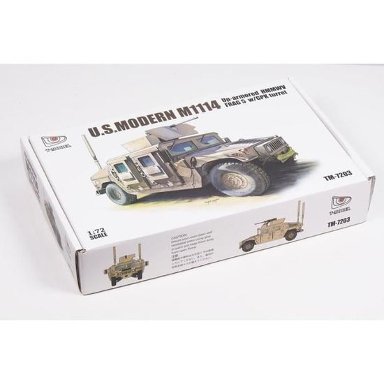 T-MODEL TM-7202 1/72 Scale U.S. M1114 Up-Armored HMMWV W/ GPK Turret - Plastic Model Kit-651225
