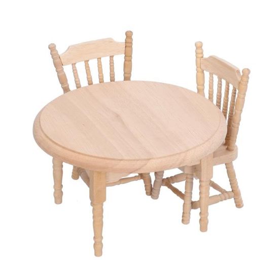Table Et Chaise Miniature En Bois Pour Maison De Poupée - DIY Décor Salle à Manger - Meubles Jouets Simulation