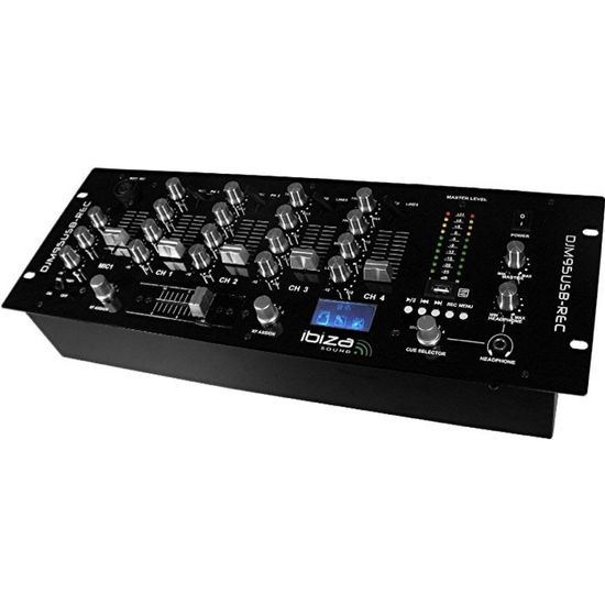 IBIZA SOUND DJM95USB-REC Table de mixage 19" avec lecteur usb/sd & fonction record