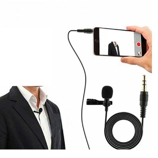 Micro Cravate 3,5 Mm Avec Clip - Pour Visioconférence, Vlog, Mains Libres, Sensibilité élevée