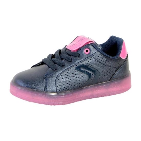 Basket Geox Enfant Komodor Girl J744HA 000NF C4268 Navy Fuchsia Bleu Cdiscount Chaussures