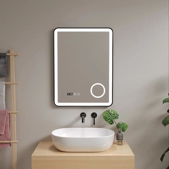 Miroir led salle de bain 80 cm - Cdiscount