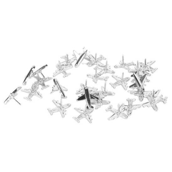 12 Punaises Décoratives En Forme D’avion – Finition Dorée, Alliage De Zinc, Pour Tableau D’affichage, Cartes, Décoration Murale - 4
