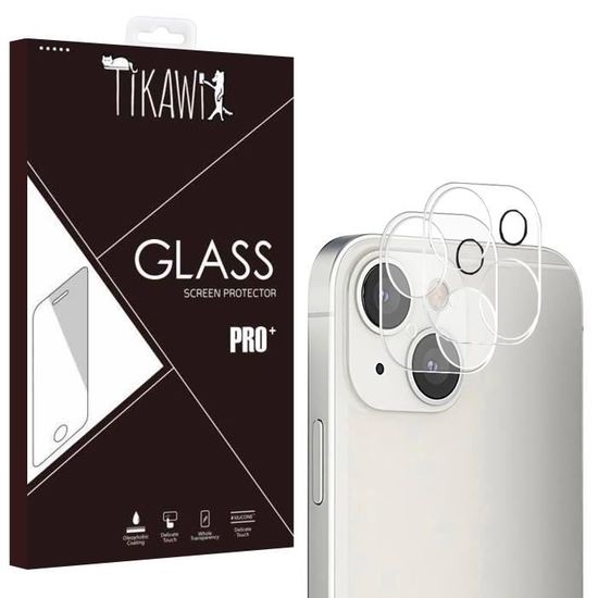 Tikawi x2 Verre trempé Caméra Arrière Iphone 13 (6.1") Objectif Photo - [Anti-traces] - Film de protection HD x2