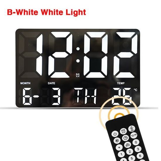Horloge Murale Ronde LED Rium - Affichage Numérique, Couleur Blanc (avis Personnel)