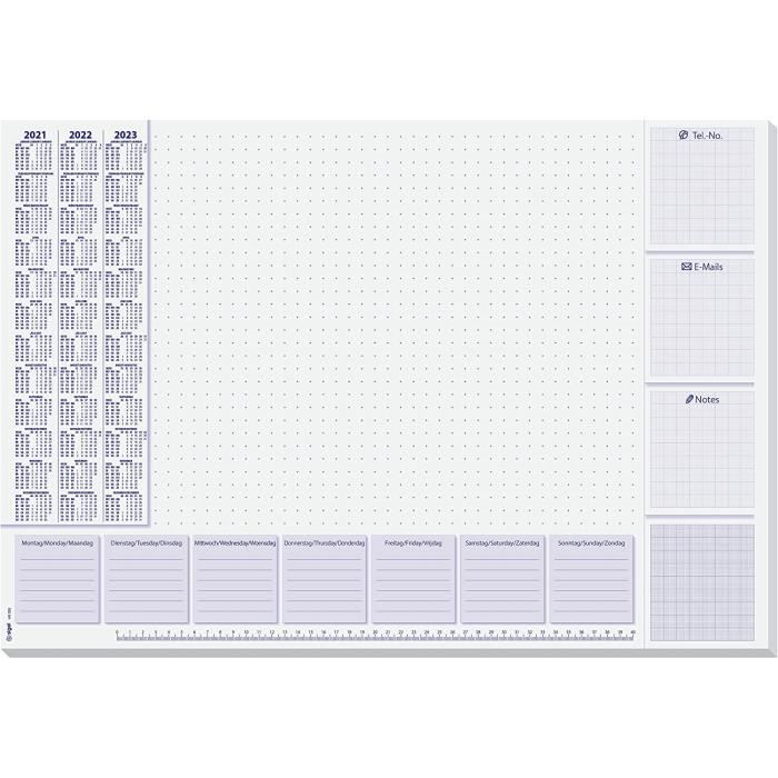 Sous-main Papier SIGEL A2 Avec Calendrier 2026/2027 – Design Natural Leaves, 30 Feuilles, Qualité Allemagne