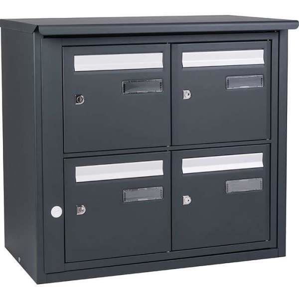 Bloc Boite Aux Lettres Collective Exterieur B4 En Applique Languedoc Standard Gris Anthracite Couleur Decayeux