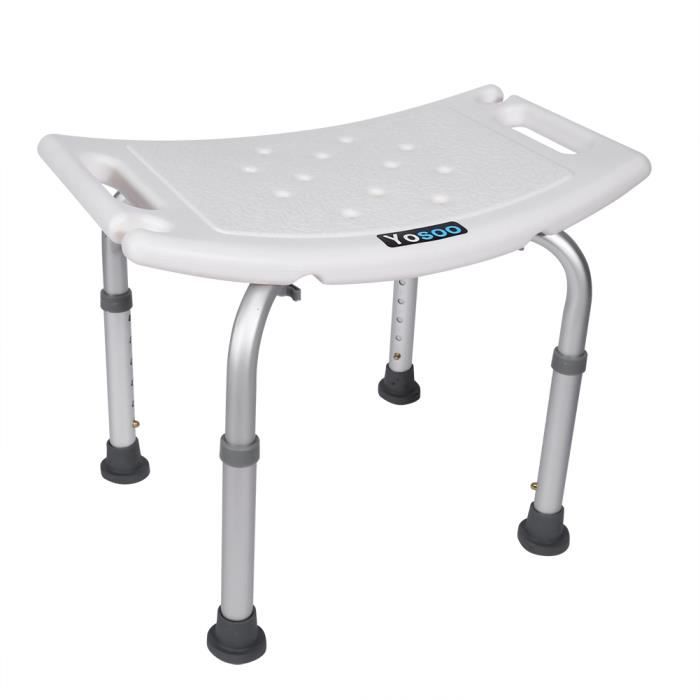 Akozon tabouret de bain réglable Siège de bain / douche antidérapant réglable tabouret banc blanc aide à la douche AU