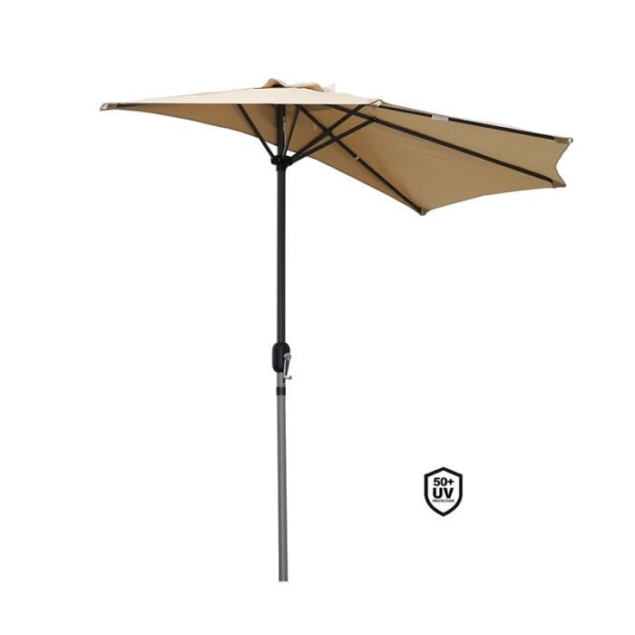 Angel Living 270cm Demi-parasol Pour Balcon ou Jardin,Plage,IP50+ (Beige).