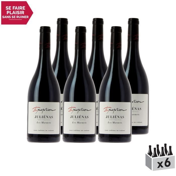 Juliénas Les Marmets Cuvée d'Exception Rouge 2018 - Lot de 6x75cl - Cave du Château de Chenas - Vin AOC Rouge du Beaujolais -