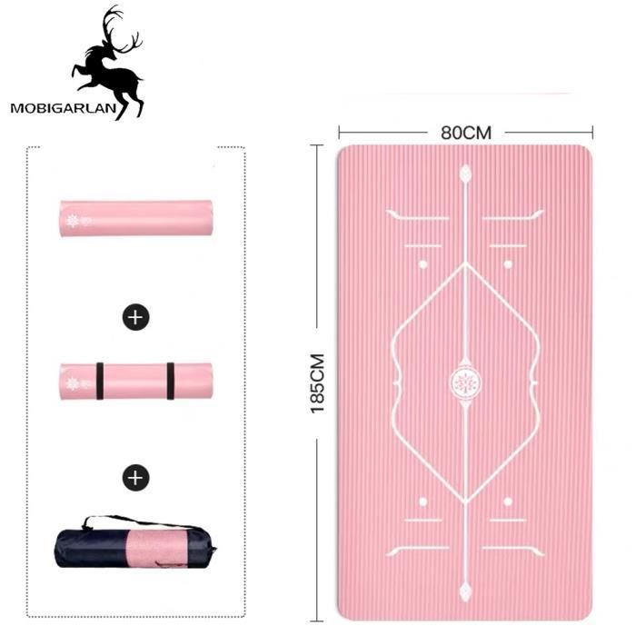 Tapis de Yoga Antidérapant - Tapis Yoga Antidérapant Écologique - Tapis pour Yoga Et Pilate - Matelas Yoga - Yoga Mat 185 x 80 cm