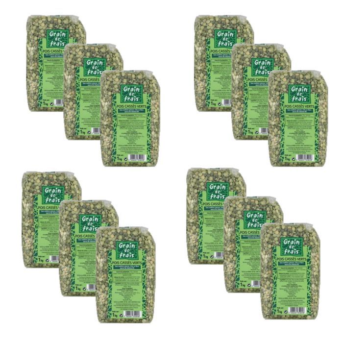 Lot 12x Pois cassé - Grain de Frais - paquet 1kg