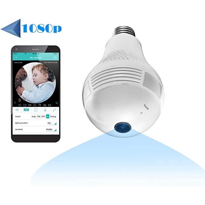 BABY PHONE - ECOUTE BEBE,Caméra WiFi domestique Full HD 1080P Sécurité sans fil panoramique 360 degrés, caméra IP pour - Type WHITE