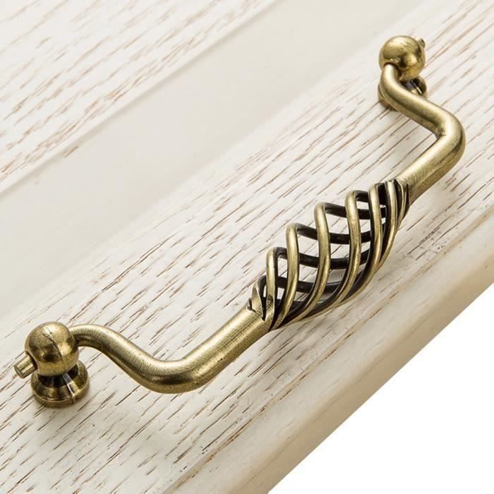 Poignée Barre de Traction en Fer Conception Cage d\'Oiseaux Poignée de Porte Meubles Cuisine Armoire Bouton Placard Tiroir 3201-128