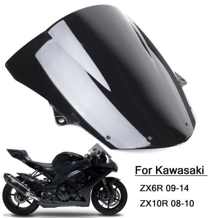 NEUFU Bulle Noire de Pare-brise Double Bubble Pour Kawasaki ZX6R 09-14 ZX10R 08-10 FR57284