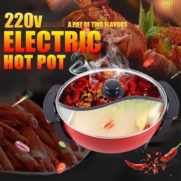 TEMPSA 6L 2en1 Appareil à Fondue Électrique 1800W 220V avec Thermostat Diviseur Antiadhésif Party Fête Maison Cuisine