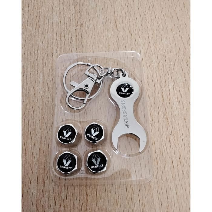 Bouchon de valves Renault + Porte-clés ( Chrome )