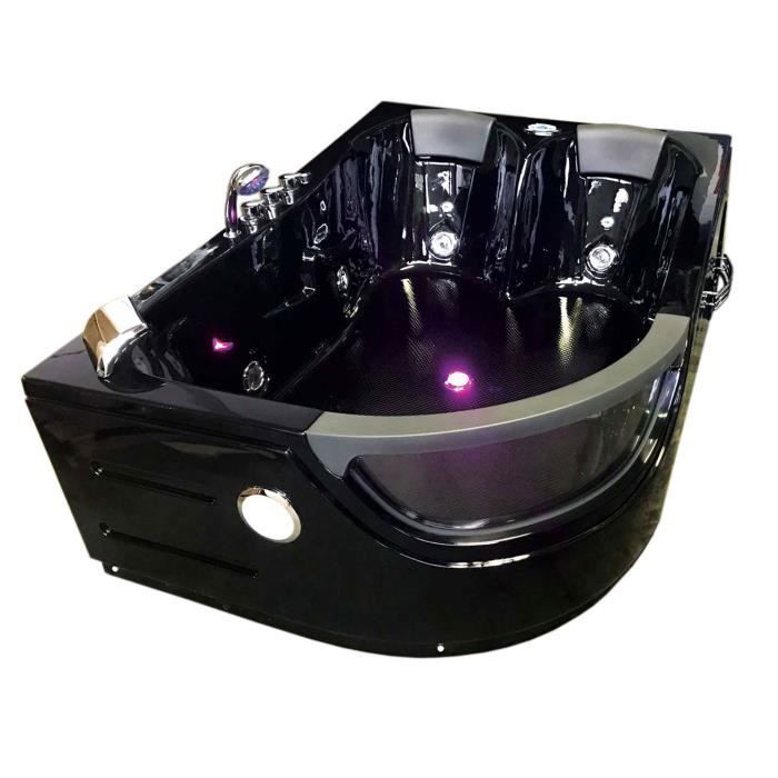 Baignoire Balnèo hydromassage noir 120 X 180 cm – Bluebell