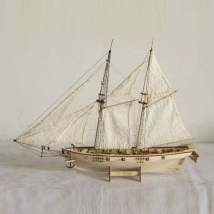 Maquette de bateau en bois maquette de bateau kit d'assemblage de bateau modèle 1:100 échelle à la main en bois voilier kit cad 540