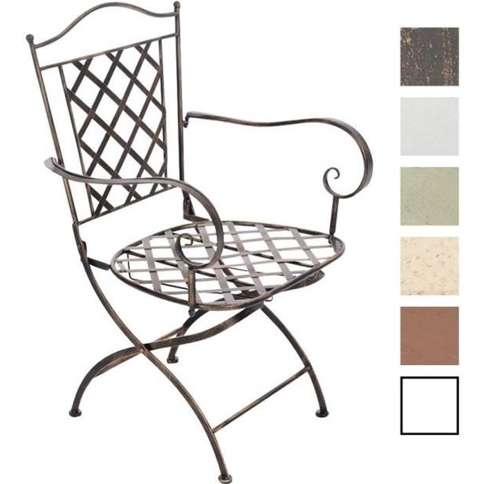 CLP Chaise nostalgique ADARA en fer forgé, chaise pliable, jsuqu'à 6 couleurs au choix