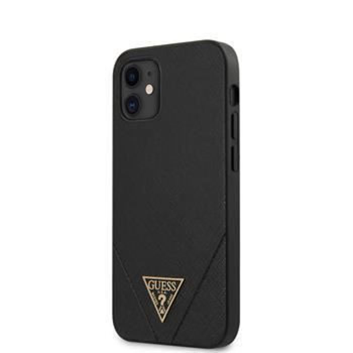 Coque Guess Saffiano V Stitch pour iPhone 12 mini noir