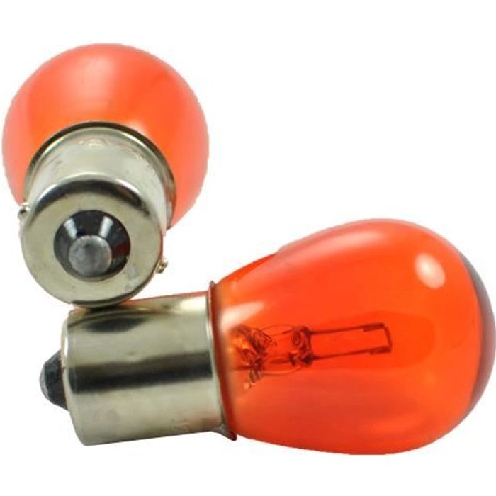 10 ampoules halogene BA15S / P21W orange 12V/21W S25