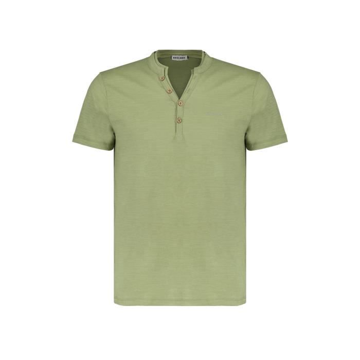 DEELUXE T-shirt à col boutonné KALONI Olive
