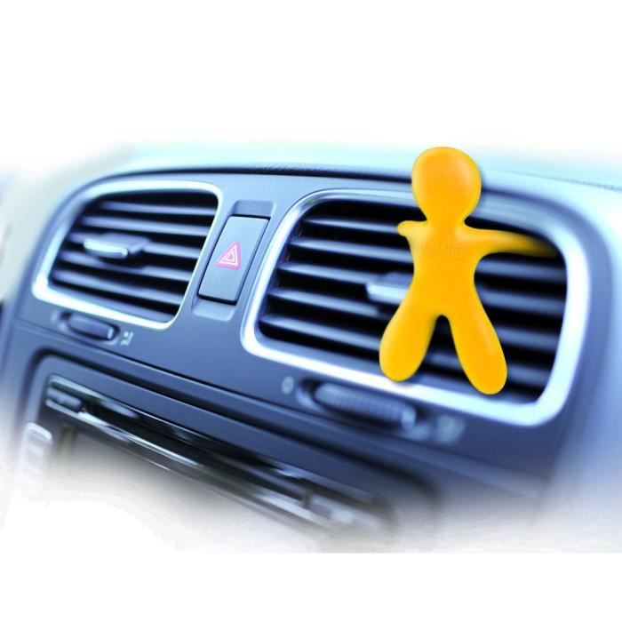 Mr & Mrs Fragrance MRMR7 Désodorisant en forme de bonhomme pour voiture Vanille Jaune