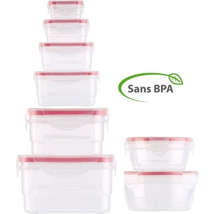 Set de 8 boîtes de conservation hermétiques avec couvercles