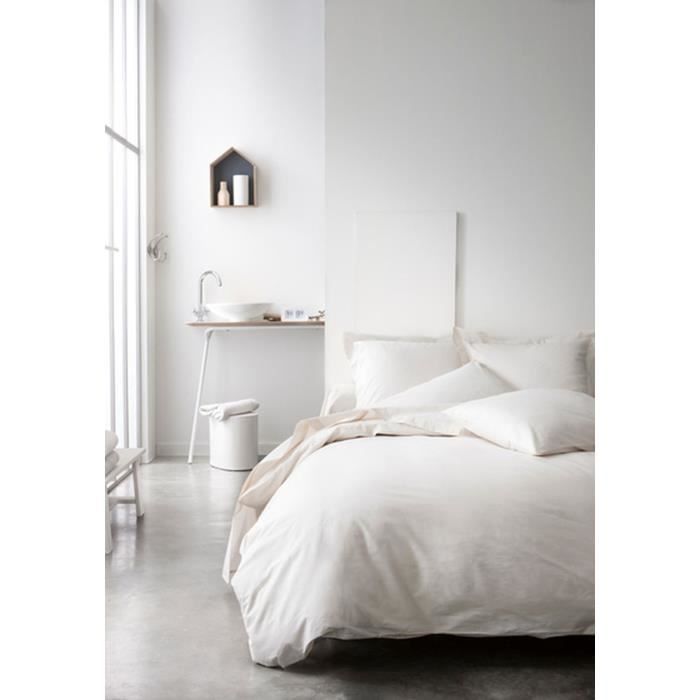 Housse de couette - 100% coton 57 fils - 240 x 260 cm - Ivoire