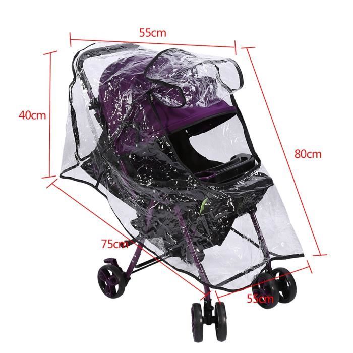 Habillage Imperméable Universel Poussette Protection Pluie et Vent pour Poussette HB015 -PAI
