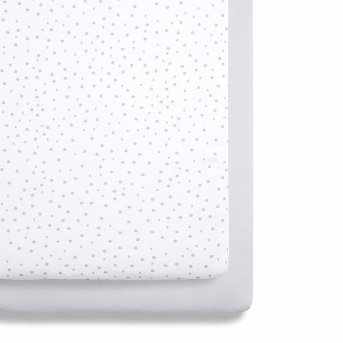 Snüz Pack 2 Draps-Housses Berceau Chevet Blanc Jersey Coton 100% – 35×80 à 50×90 Cm