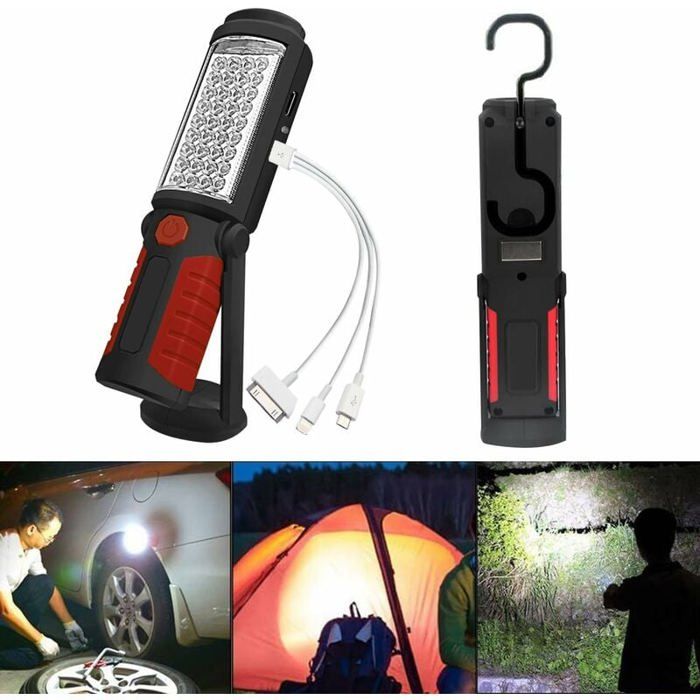 Lampe de travail - Ruspela - Rechargeable - 2200mAh - LED - Magnétique - Résistante à leau