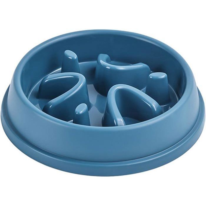 Gamelle pour animaux de compagnie à alimentation lente antidérapante empêche le renversement - Bleu
