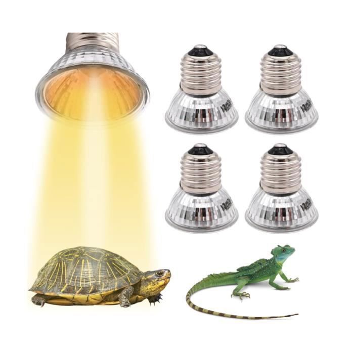 Comparer les prix de Lampe chauffante UVA UVB tortue : 4 pièces 50 W Lampe chauffante E27 Lampe chauffante pour reptiles Lampe chauffante mult CHAUFFAGE