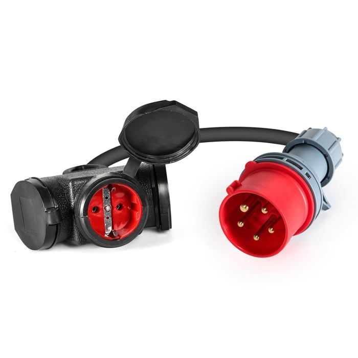 Adaptateur Jadeshay CEE 16 A 400 V vers 3 x 230 V - Câble de Camping