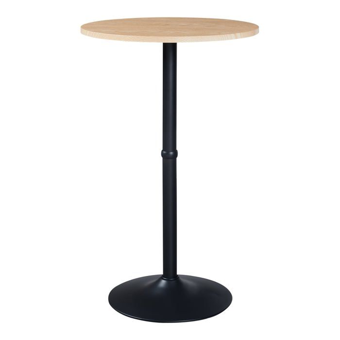Table haute - HELLOSHOP26 - Modèle 03_0011085 - Plateau rond MDF - Structure acier noir - 100x60 cm