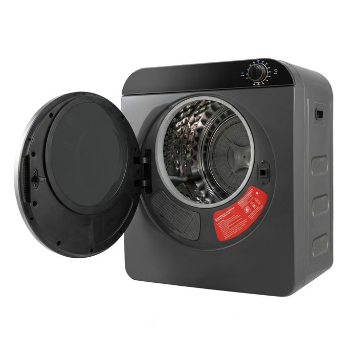 Sèche-Linge à Évacuation Compact 3 kg – Chauffage en céramique PTC - Tambour en acier inoxydable - 4 programmes - 830W - Noir