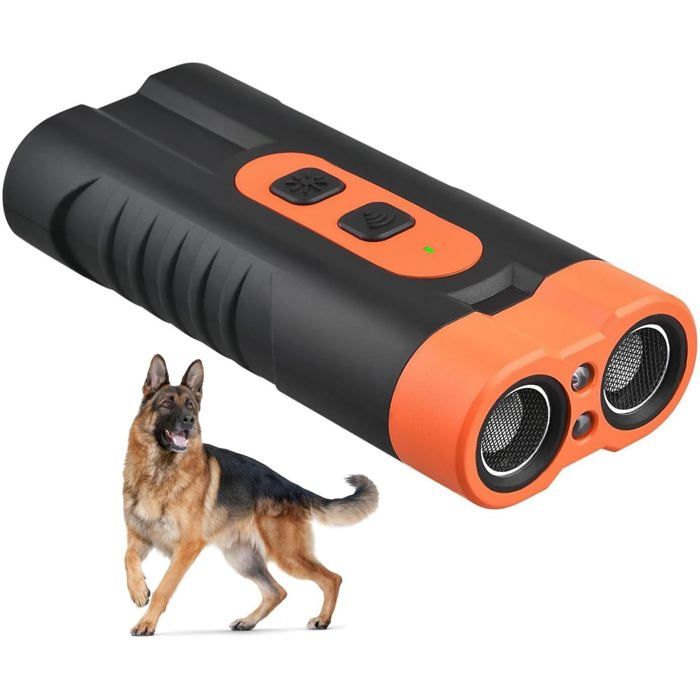 Appareil anti-aboiement ultrason pour chien lampe poche double tête rechargeable dressage durable intérieur/extérieur