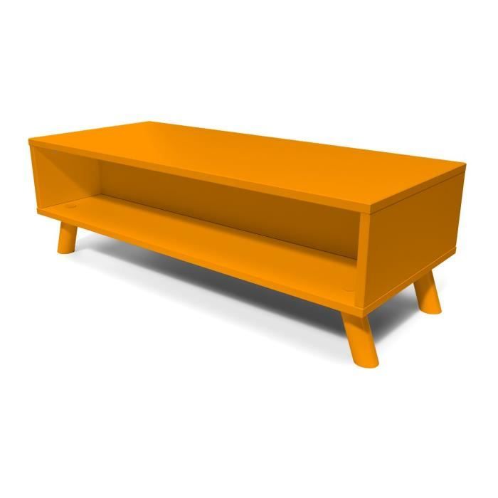 table basse scandinave rectangulaire viking bois - abc meubles - orange