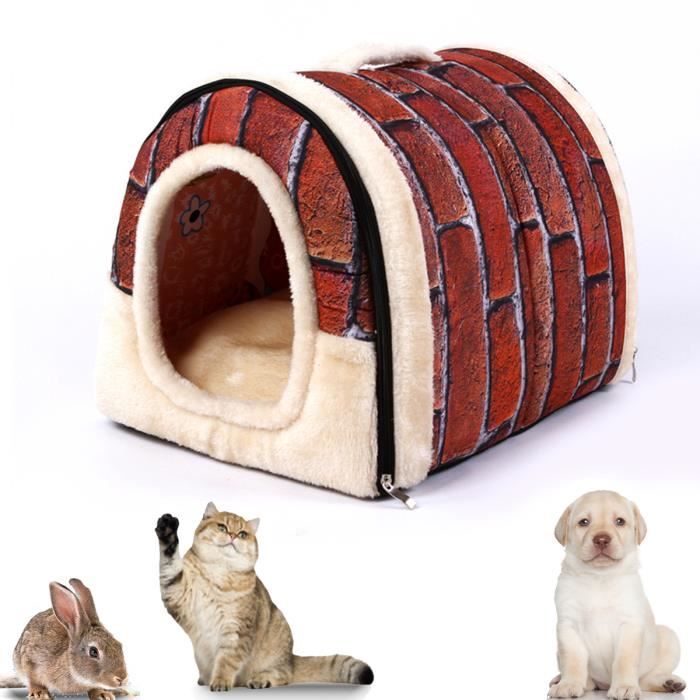 Comparer les prix de Animal Maison,ANNEFLY Pet Sac de Couchage Cuddle Pochette Lit de Lavable Tapis de Maison pour Burrower Chatons Chats Chiens,Rouge-L