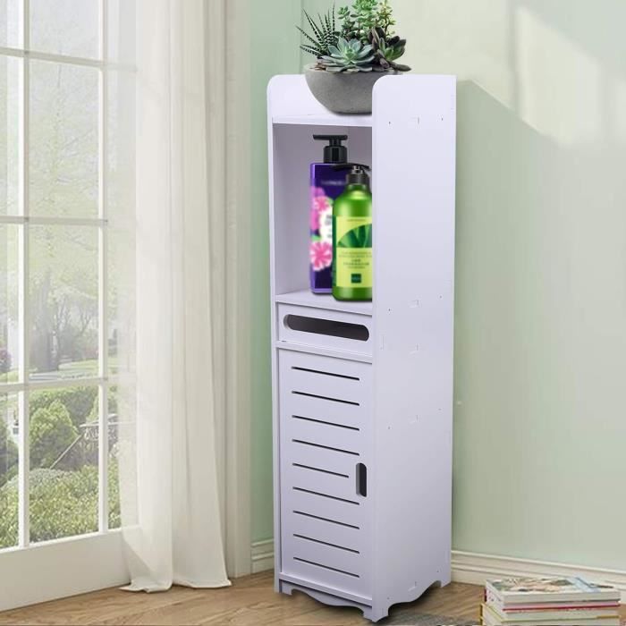 Armoire Salle Bain étroite HauTour - 20x20x80cm - Rangement Gain De Place
