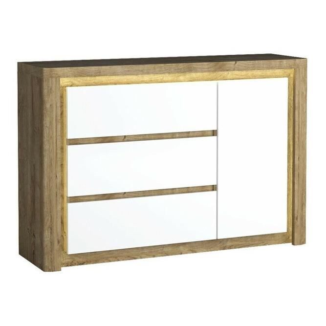 Commode de salon Stanton G114 Blanc brillant 144x98x41cm