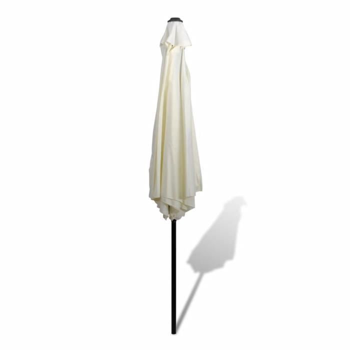 KAI Parasol sable blanc avec poteau en acier 3m