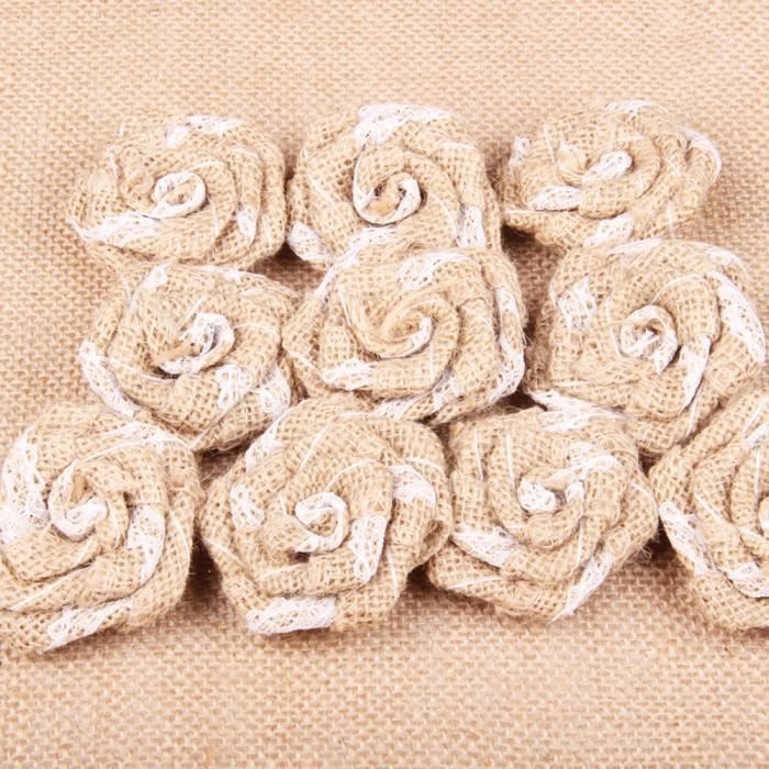 Faire Une Fleur En Toile De Jute Artisanat Fleurs En Toile De Jute Dentelle Fleurs De Roses 10pcs Achat Vente Fleur Artificielle Cdiscount